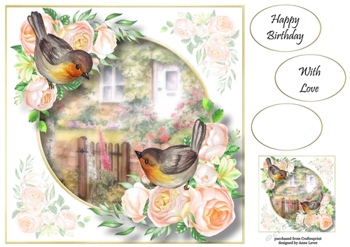 Robins At The Rose Cottage 8x8