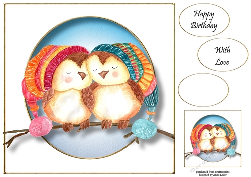 Birthday Birds Couple 8x8