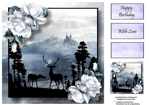 Stag Silhouette (Female) - Mountain Castle 8x8