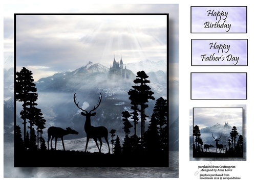 Stag Silhouette (Male) - Mountain Castle 8x8