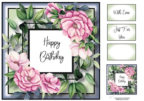Floral Birthday Frame 3 8x8