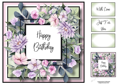 Floral Birthday Frame 2 8x8