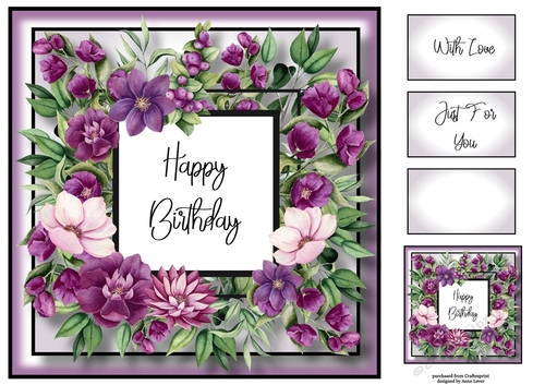 Floral Birthday Frame 1 8x8
