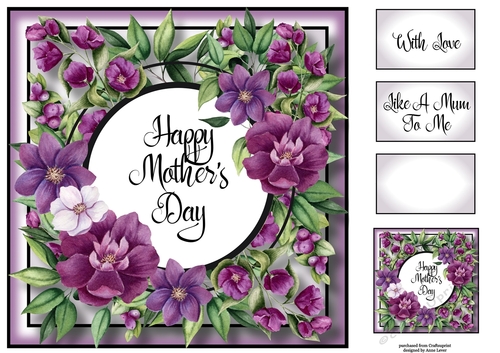 Floral mothers Day Frame 1 8x8