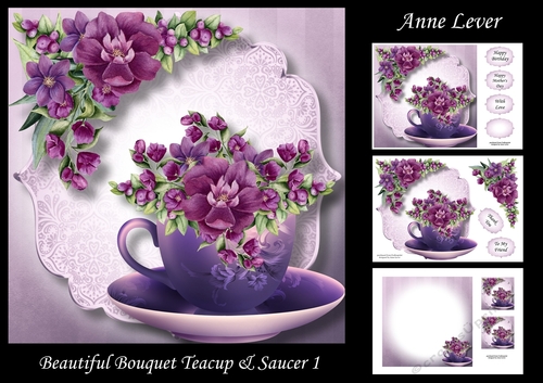 Beautiful Bouquet Teacup & Saucer 1