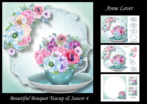 Beautiful Bouquet Teacup & Saucer 4