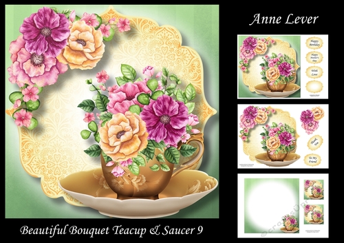 Beautiful Bouquet Teacup & Saucer 9