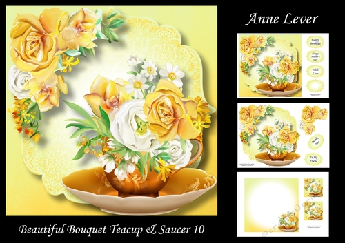 Beautiful Bouquet Teacup & Saucer 10