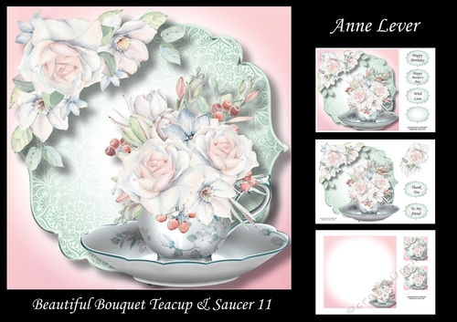 Beautiful Bouquet Teacup & Saucer 11