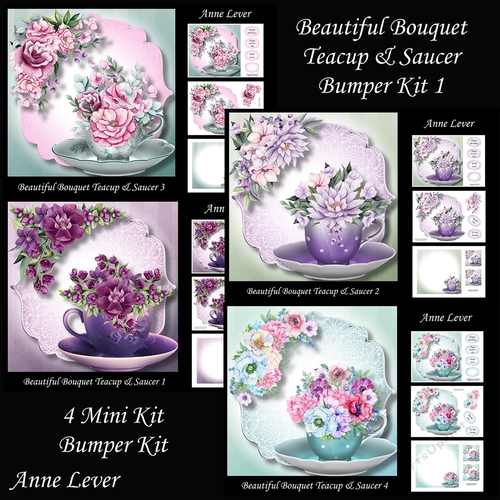 Beautiful Bouquet Teacup & Saucer Bumper Kit 1