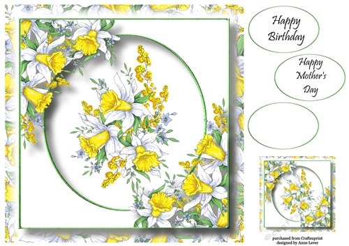 Beautiful Spring Daffodils 8x8
