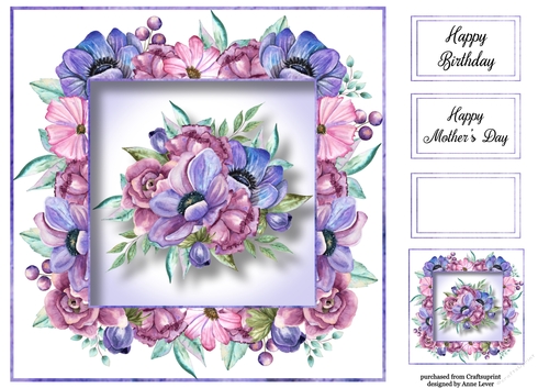 Gorgeous Watercolour Florals 1 8x8