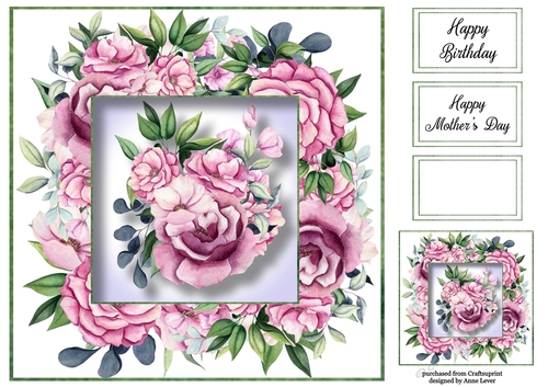 Gorgeous Watercolour Florals 3 8x8