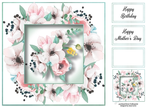 Gorgeous Watercolour Florals 6 8x8