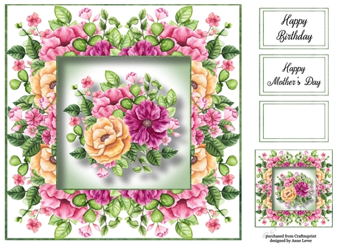 Gorgeous Watercolour Florals 5 8x8