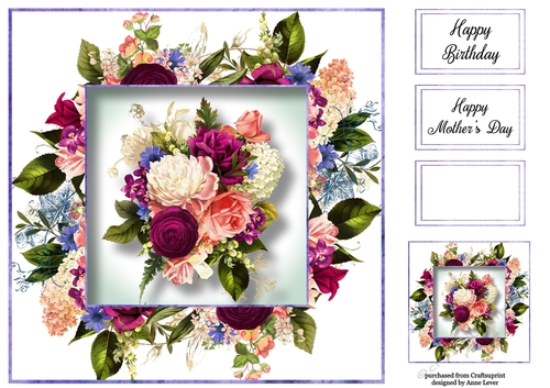 Gorgeous Watercolour Florals 12 8x8
