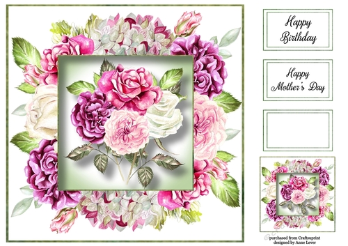 Gorgeous Watercolour Florals 9 8x8