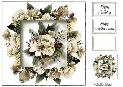 Gorgeous Watercolour Florals 15 8x8
