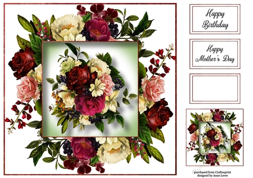 Gorgeous Watercolour Florals 14 8x8