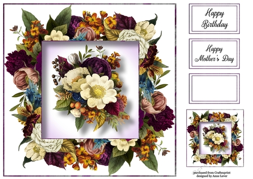 Gorgeous Watercolour Florals 13 8x8