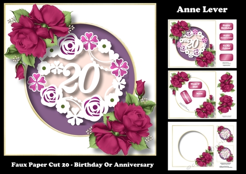 Faux Paper Cut 20 - Birthday Or Anniversary