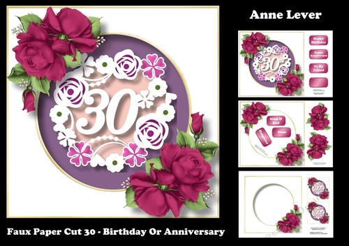 Faux Paper Cut 30 - Birthday Or Anniversary