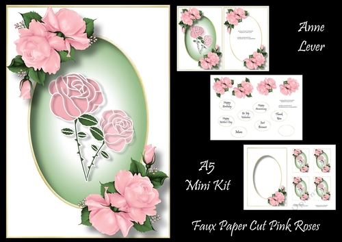 Faux Paper Cut Pink Roses