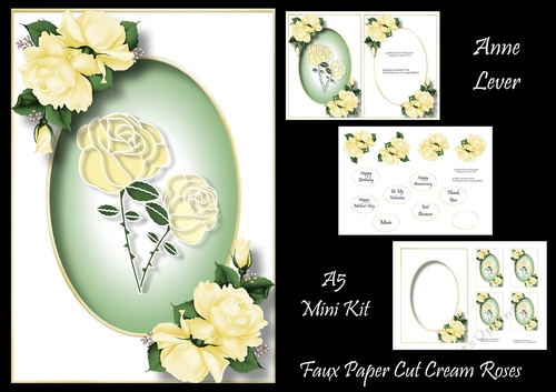 Faux Paper Cut Cream Roses