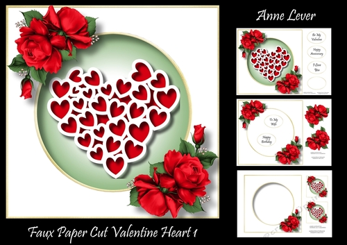 Faux Paper Cut Valentine Heart 1