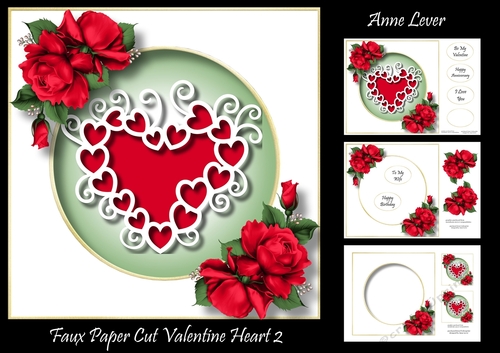 Faux Paper Cut Valentine Heart 2