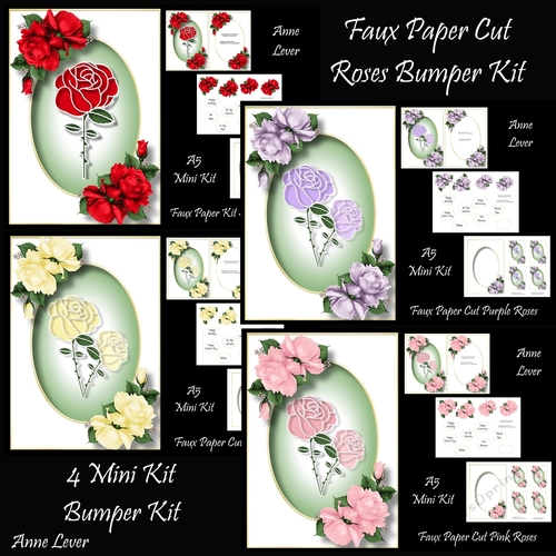 Faux Paper Cut Roses Bumper Kit