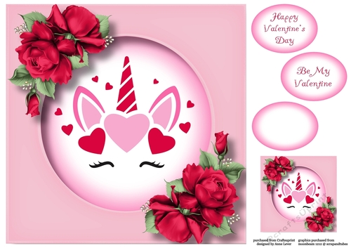 Unicorn Valentine Crown 2 8x8