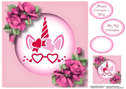 Unicorn Valentine Crown 1 8x8