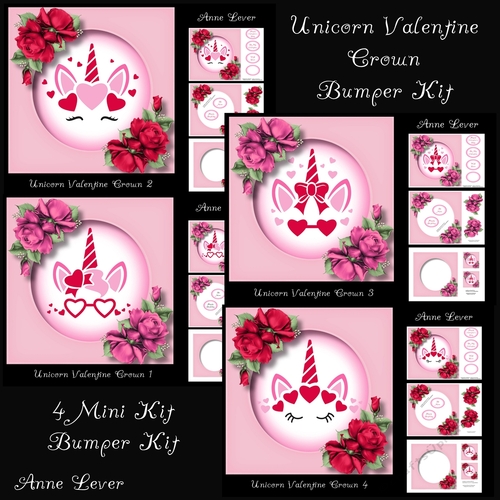 Unicorn Valentine Crown Bumper Kit