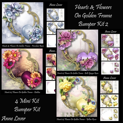 Hearts & Flowers On Golden Frame Bumper Kit 2