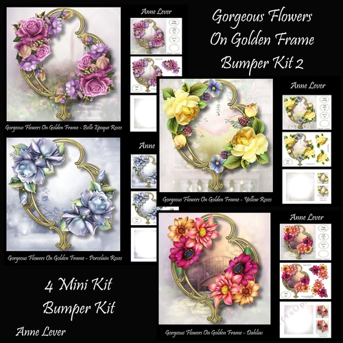 Gorgeous Flowers On Golden Frame Bumper kit 2