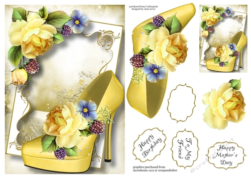 Fabulous Shoes - Yellow Roses A5