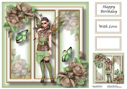 Fabulous Fairy - Forest Green 8x8