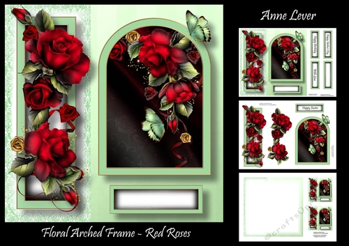 Floral Arched Frame - Red Roses