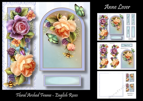 Floral Arched Frame - English Roses