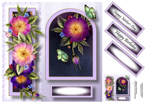 Floral Arched Frame - Wild Roses 8x8