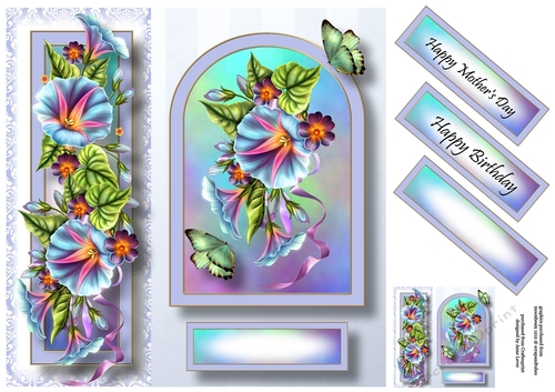 Floral Arched Frame - Morning Glory 8x8