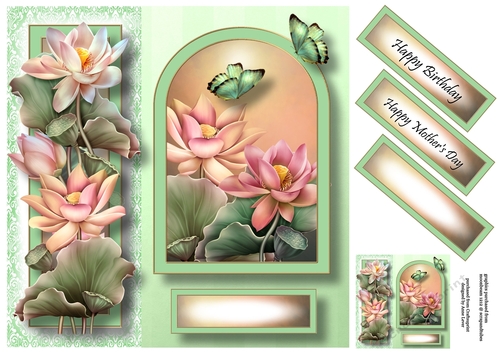 Floral Arched Frame - Lotus 8x8