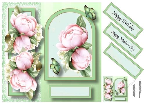 Floral Arched Frame - Peony 8x8