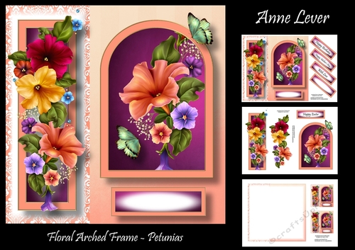 Floral Arched Frame - Petunias