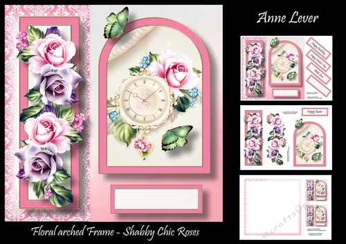 Floral Arched Frame - Shabby Chic Roses