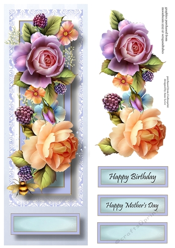 Floral Lge DL - English Roses