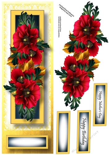 Floral Lge DL - Poppies