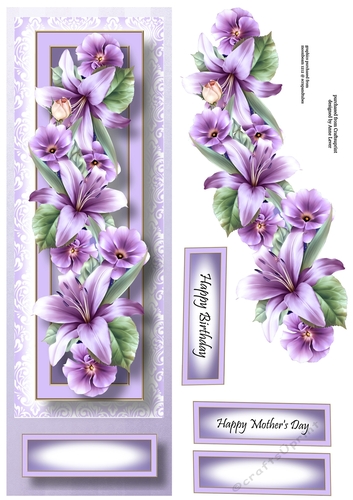 Floral Lge DL - Purple Lilies