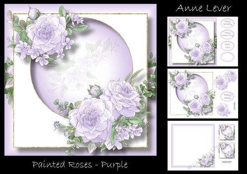 Painted Roses - Purple